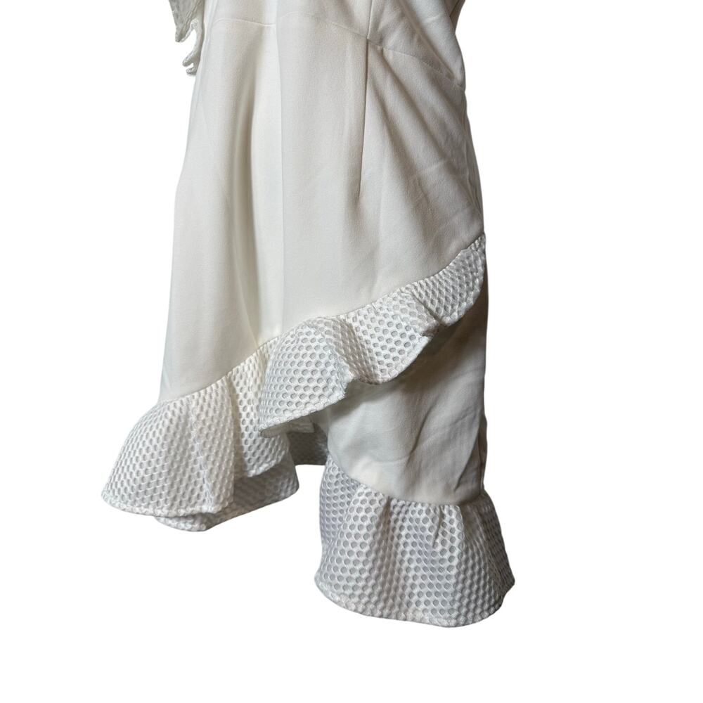 NWT Hello Molly Lavish Soirées Mini Dress White XL 10 Ruffle Strap Bridal Shower - Picture 5 of 8